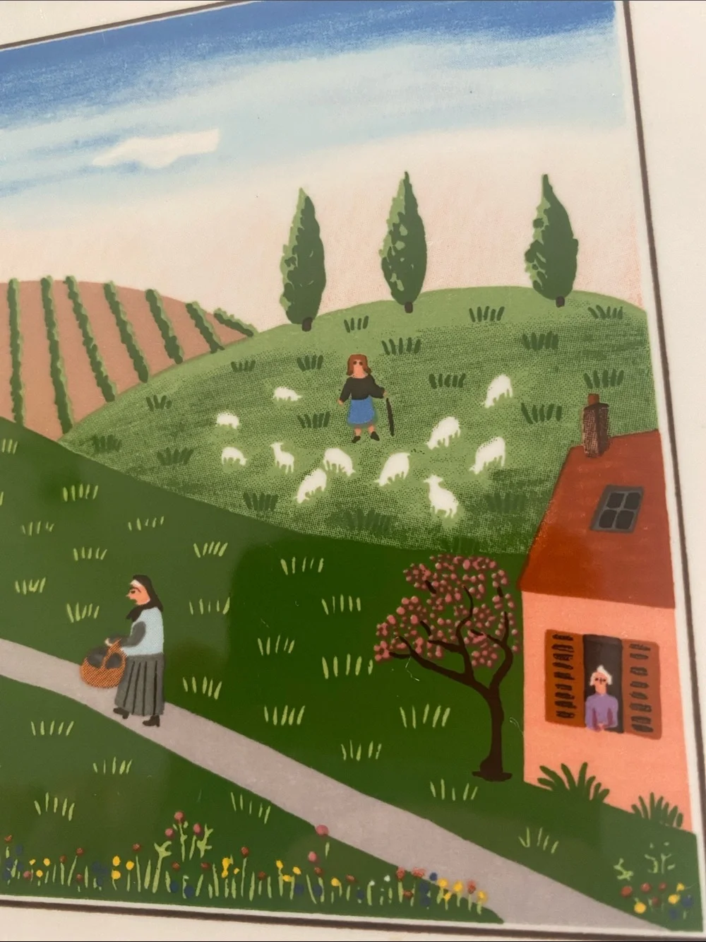 Villeroy & Boch Design Naif sandwich tray village scene by artist Gérard Laplau